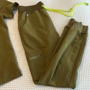 Olive green scrub pants